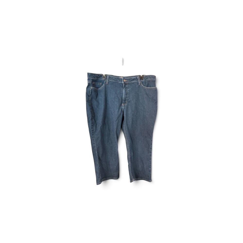 Riders by Lee Womens Midrise Capri Jeans Blue Dark Wash Stretch Denim Size 20M